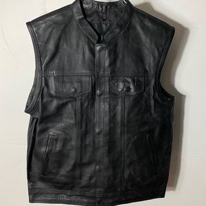 Men’s leather SOA moto vest